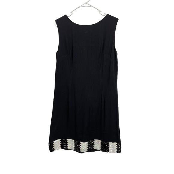 Carol Dresses & Skirts - Vintage Carol Craig Cocktail Dress Black Crepe White Black Sequins